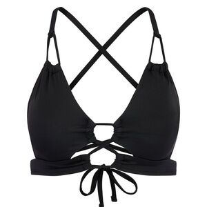 Adore Me Tatiana Women's XL Black Bikini Top Adjustable Straps
